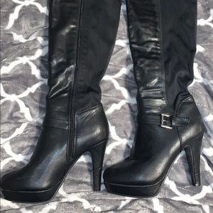 High heeled, thigh high boots